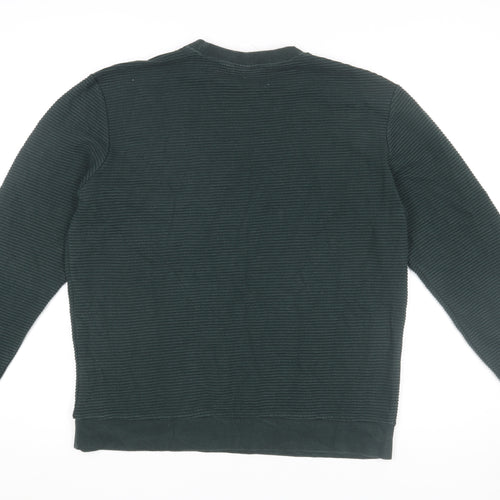H&M Men's Green Regular Fit Crew Neck Knit Sweatshirt Size M