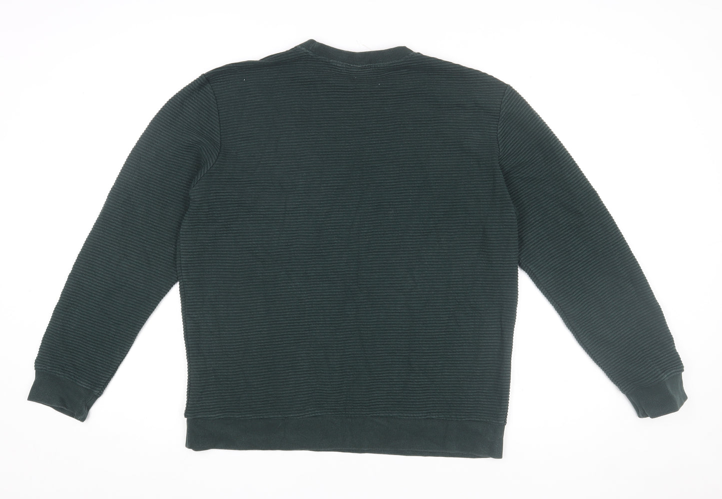 H&M Men's Green Regular Fit Crew Neck Knit Sweatshirt Size M