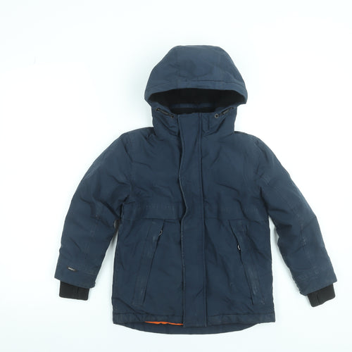 Next Boys Blue Hooded Parka Coat 5 Years Polyester Lined Winter Jacket