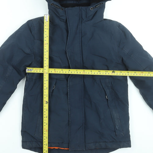 Next Boys Blue Hooded Parka Coat 5 Years Polyester Lined Winter Jacket