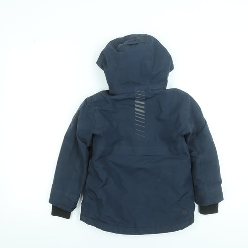 Next Boys Blue Hooded Parka Coat 5 Years Polyester Lined Winter Jacket