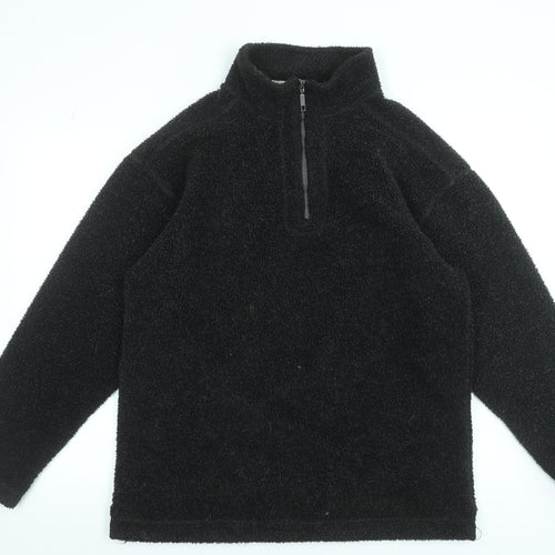 Mackays Men's Black Fleece 1/4 Zip Pullover Sweatshirt Size S