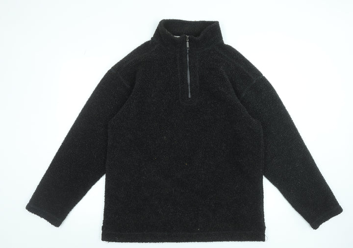 Mackays Men's Black Fleece 1/4 Zip Pullover Sweatshirt Size S