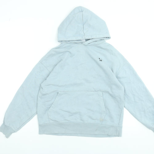 Zara Boys Light Grey Pullover Hoodie Size 11-12 Years Cotton Blend