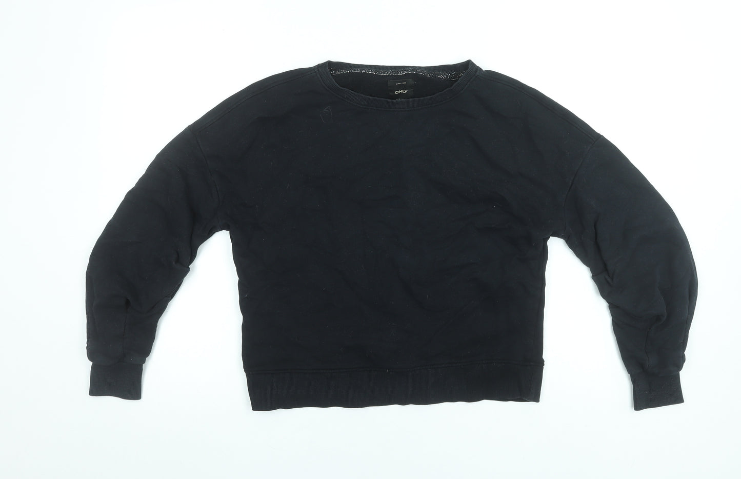 ONLY Women's Black XS Pullover Sweatshirt 100% Cotton Casual