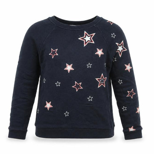 Whistles Women's Navy Star Embroidered Cotton Sweatshirt XS