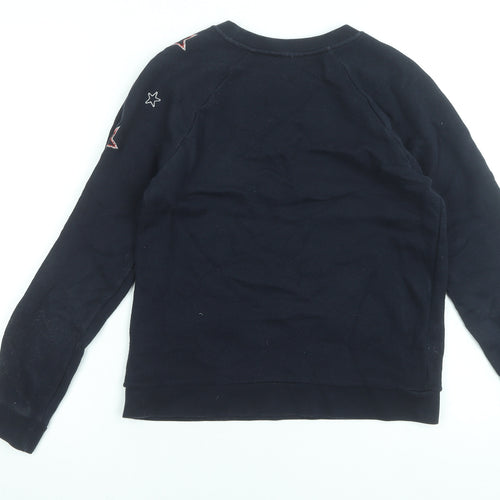 Whistles Women's Navy Star Embroidered Cotton Sweatshirt XS