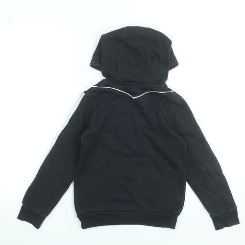 Adidas Boys Black 7-8 Years Pullover Hoodie with Stripes