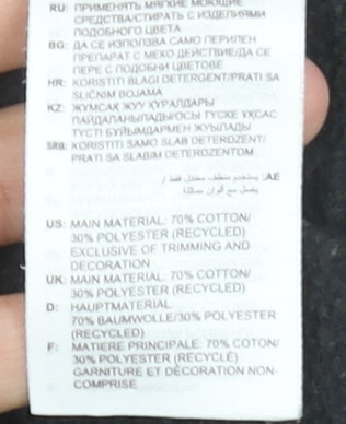 Adidas Boys Black 7-8 Years Pullover Hoodie with Stripes