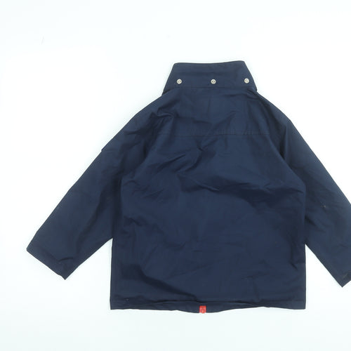 JoJo Maman Bébé Boys Blue Waterproof Rain Coat 5-6 Years Hooded Jacket