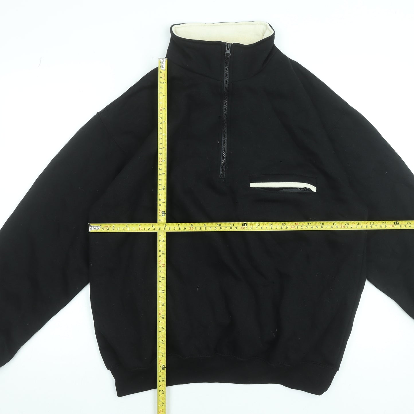 Rockland Men's Black 1/4 Zip Fleece Sweatshirt Size L