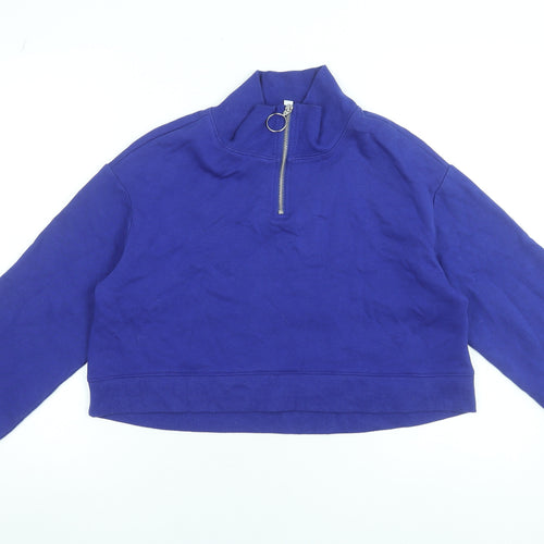 H&M Divided Women’s Purple 1/2 Zip High Neck Pullover Sweatshirt Size S