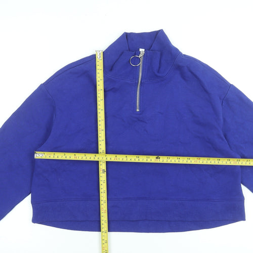 H&M Divided Women’s Purple 1/2 Zip High Neck Pullover Sweatshirt Size S
