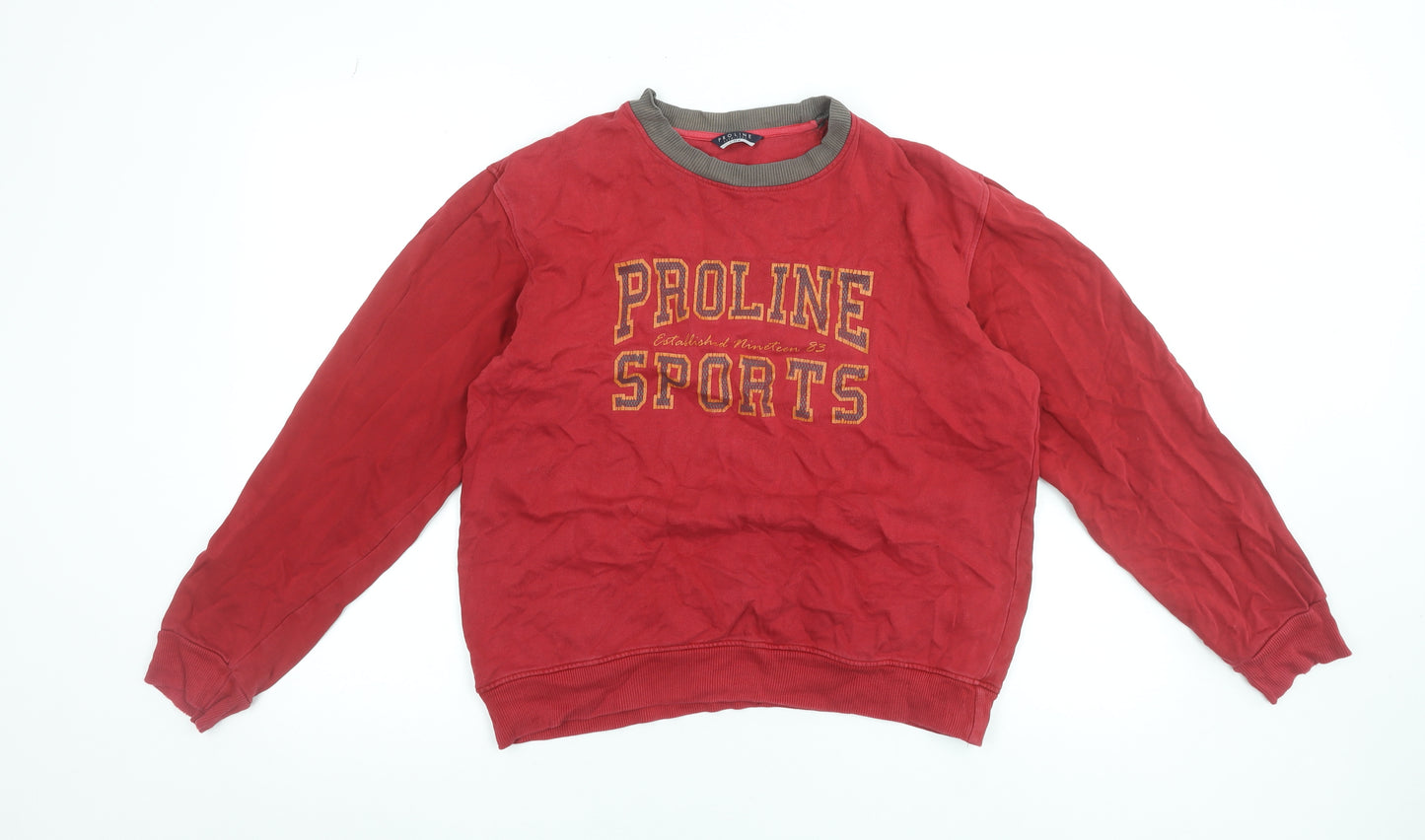 Proline Men’s Red Pullover Sweatshirt L Sports Graphic Vintage