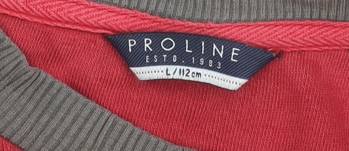 Proline Men’s Red Pullover Sweatshirt L Sports Graphic Vintage
