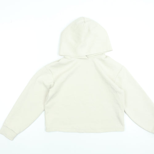 Uniqlo Girls Beige Pullover Hoodie 13-14 Years Regular Fit Stretch