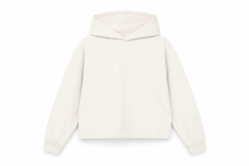 Uniqlo Girls Beige Pullover Hoodie 13-14 Years Regular Fit Stretch