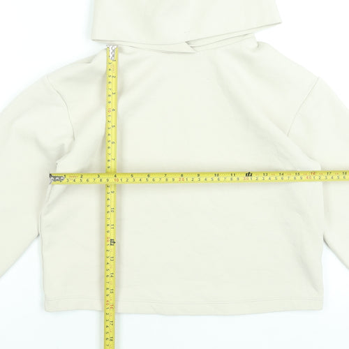 Uniqlo Girls Beige Pullover Hoodie 13-14 Years Regular Fit Stretch