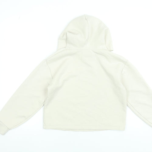 Uniqlo Girls Beige Pullover Hoodie 13-14 Years Regular Fit Stretch