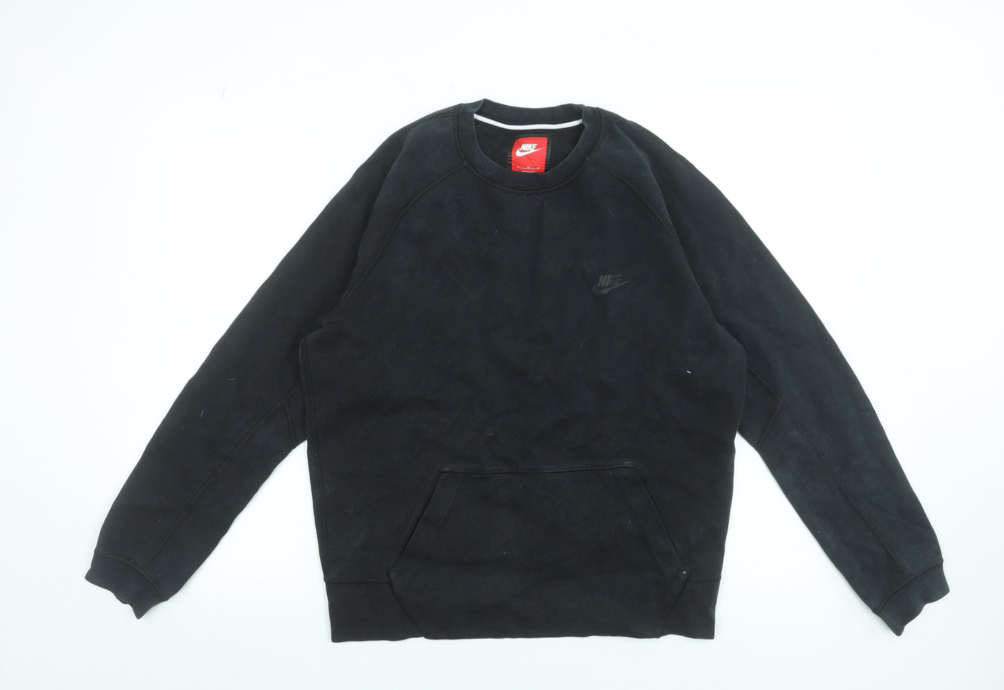 Nike Men's Black Pullover Sweatshirt M Regular Fit Crew Neck Fleece