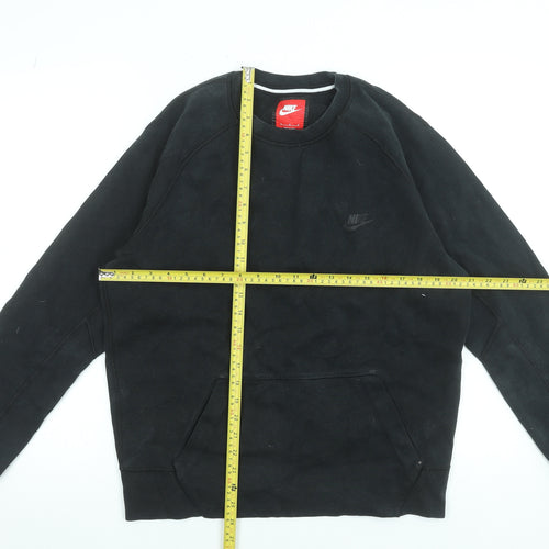 Nike Men's Black Pullover Sweatshirt M Regular Fit Crew Neck Fleece