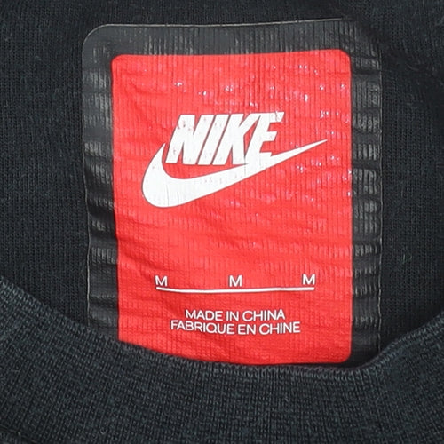 Nike Men's Black Pullover Sweatshirt M Regular Fit Crew Neck Fleece