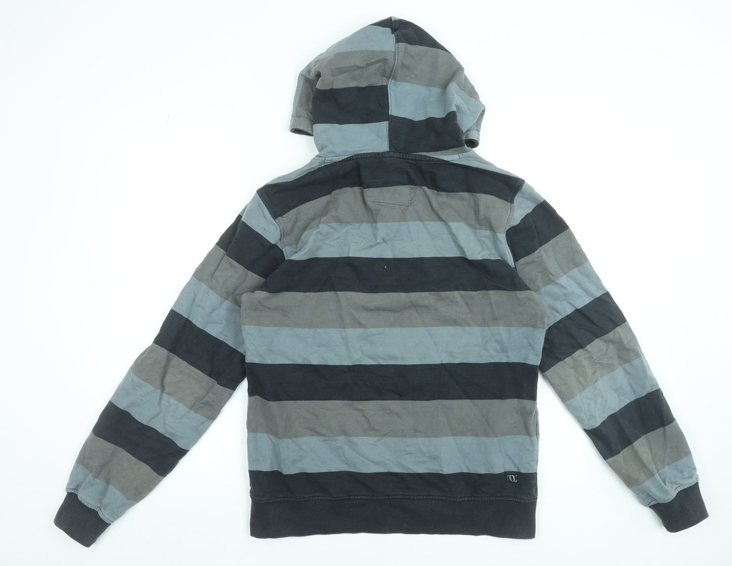 Animal Men's Grey Striped Pullover Hoodie Medium Regular Fit