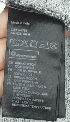 H&M Boys Grey Full Zip Hoodie 14 Years Cotton Casual Sweatshirt