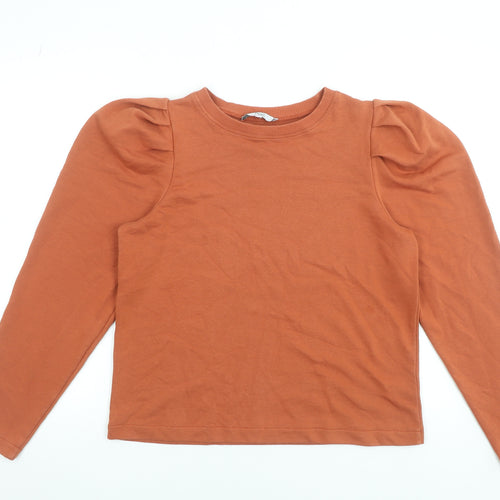 Next Women’s Rust Brown Pullover Sweatshirt Long Sleeve Size S Cotton Blend