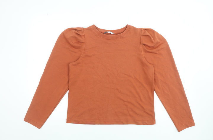 Next Women’s Rust Brown Pullover Sweatshirt Long Sleeve Size S Cotton Blend