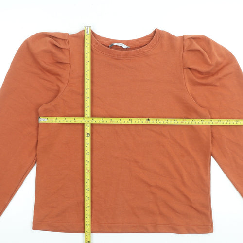 Next Women’s Rust Brown Pullover Sweatshirt Long Sleeve Size S Cotton Blend