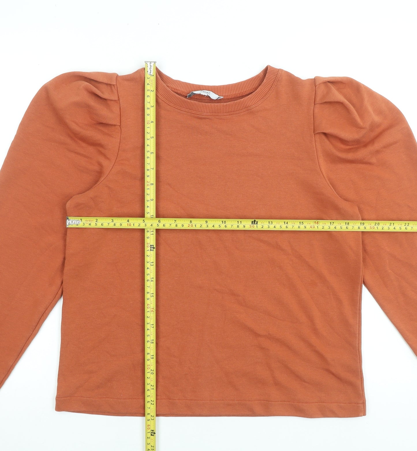 Next Women’s Rust Brown Pullover Sweatshirt Long Sleeve Size S Cotton Blend