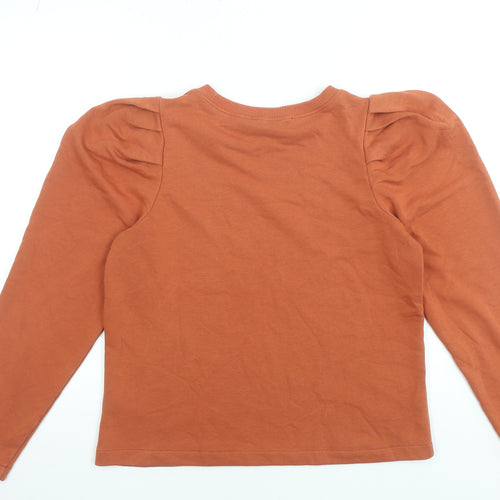 Next Women’s Rust Brown Pullover Sweatshirt Long Sleeve Size S Cotton Blend