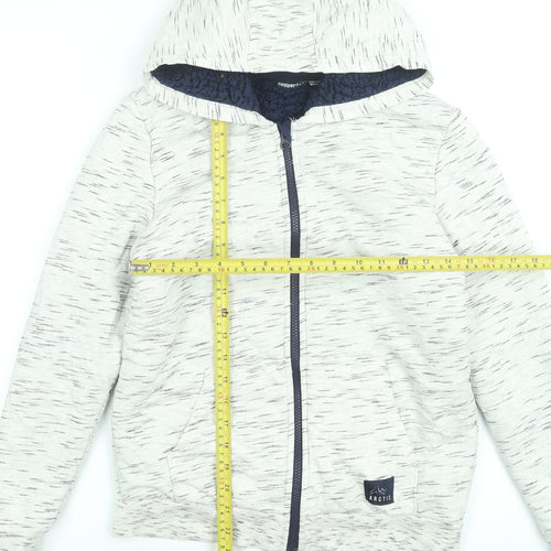 Pepperts Boys Beige Full Zip Hoodie 12-14 Years Cotton Blend Lined Jacket