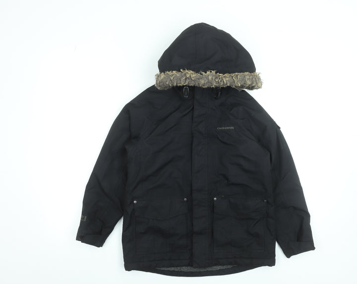 Craghoppers Boys Black Waterproof Insulated Hooded Parka Coat 9-10 Years