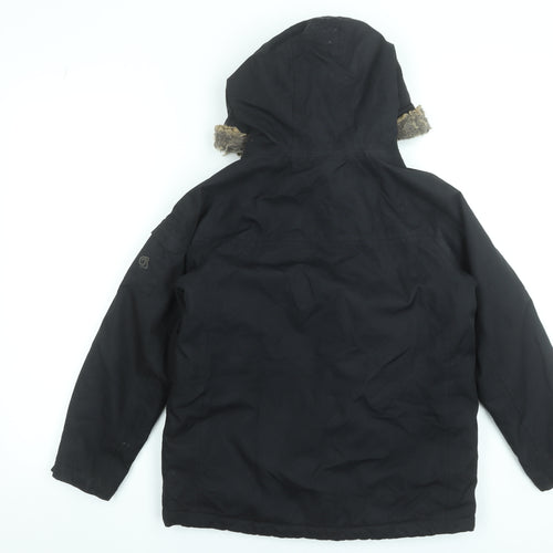 Craghoppers Boys Black Waterproof Insulated Hooded Parka Coat 9-10 Years