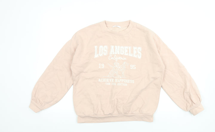 Marks and Spencer Girls Pink Los Angeles Graphic Pullover Sweatshirt 13-14 Years