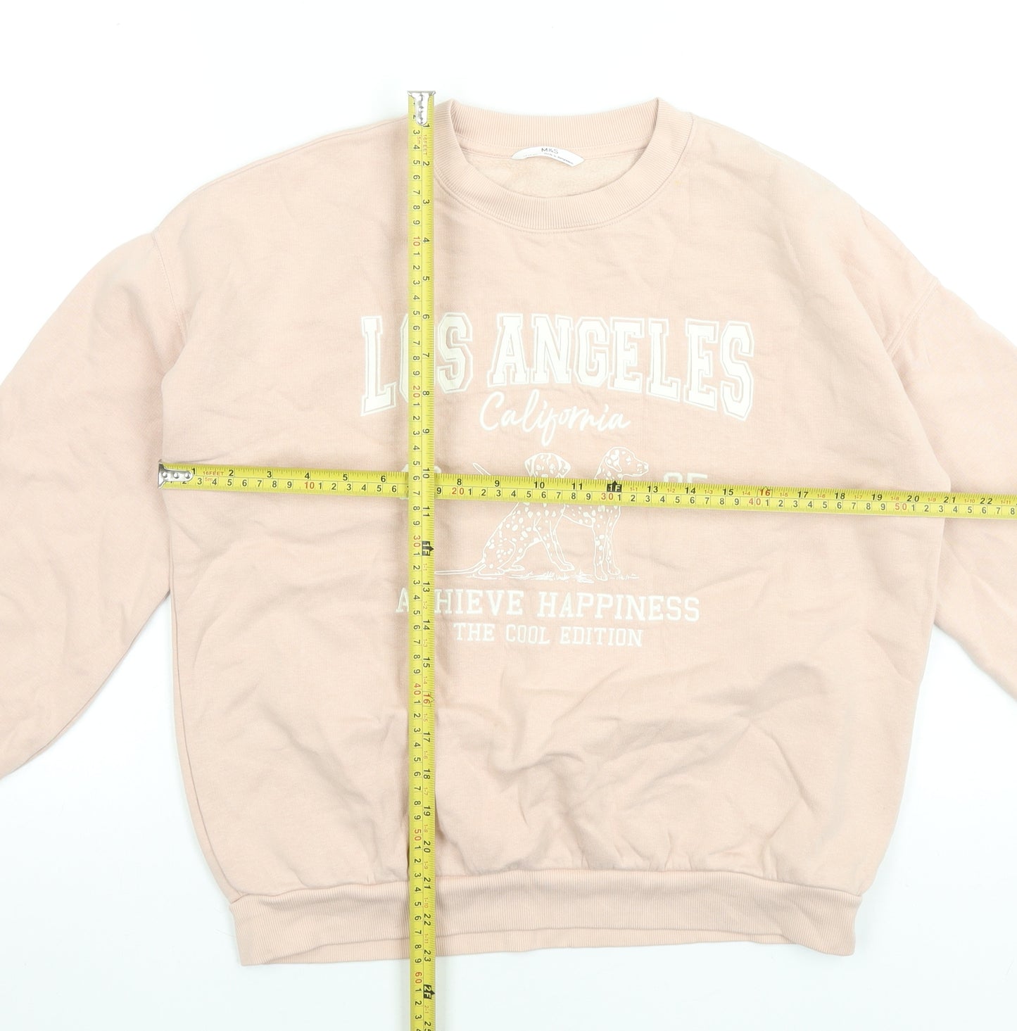 Marks and Spencer Girls Pink Los Angeles Graphic Pullover Sweatshirt 13-14 Years