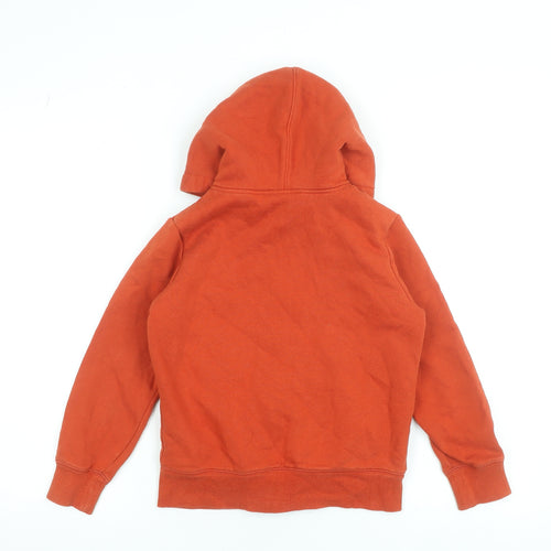 UNIQLO Boys Orange Full Zip Hoodie Cotton Blend Size 130 (7-8 Years)