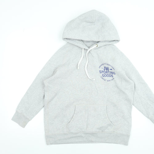 Jack Wills Women's Grey Pullover Hoodie Size 14 Cotton Blend