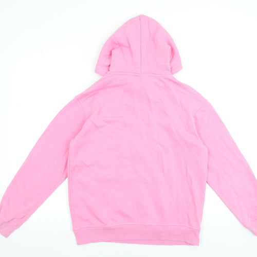 H&M Disney Pink Mickey Hoodie Women XS Pullover Long Sleeve Cotton Blend