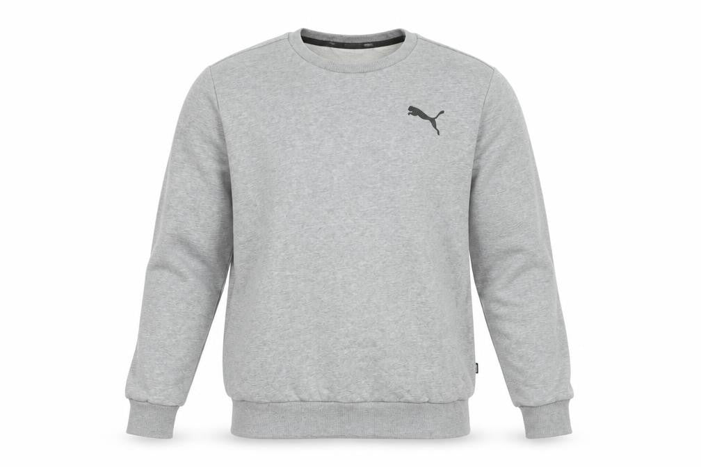 Front view of Puma Men's Grey Crew Neck Sweatshirt Small Classic Fit