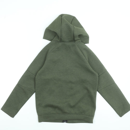 Primark Boys Green Full Zip Hoodie 8-9 Years Polyester Blend Hooded Top
