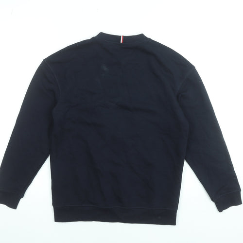 Tommy Hilfiger Girls Black Sweatshirt Size 152 Varsity Crew Neck Logo Jumper