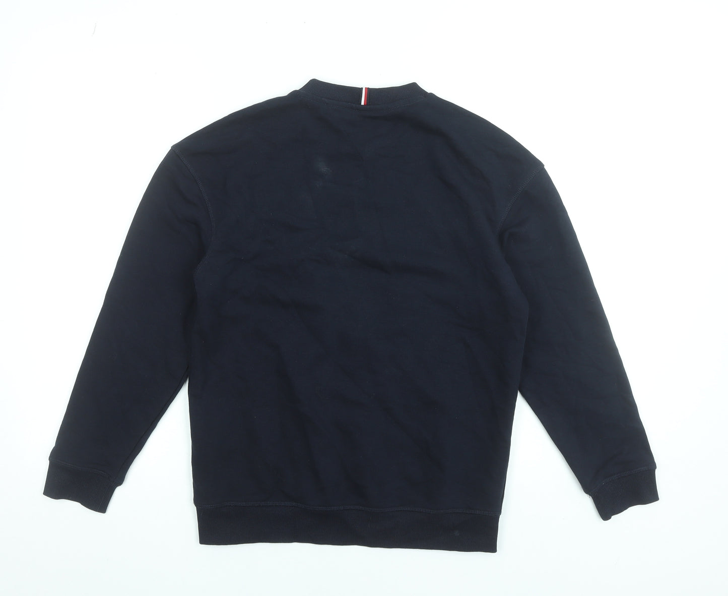 Tommy Hilfiger Girls Black Sweatshirt Size 152 Varsity Crew Neck Logo Jumper