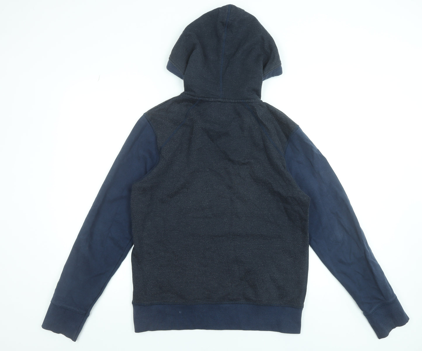 Jack & Jones Men's Blue Henley Hoodie Size M Graphic Print Hooded Sweatshirt