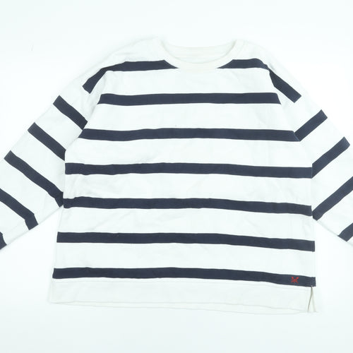 Crew Clothing Company Womens Navy White Striped Cotton Sweatshirt Size 18