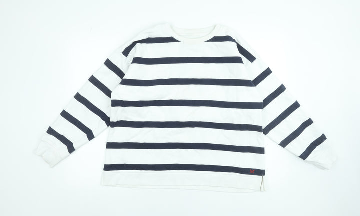 Crew Clothing Company Womens Navy White Striped Cotton Sweatshirt Size 18