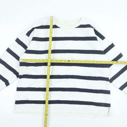 Crew Clothing Company Womens Navy White Striped Cotton Sweatshirt Size 18