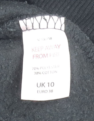 Boux Avenue Women’s Black Pullover Hoodie UK 10 Embroidered Logo